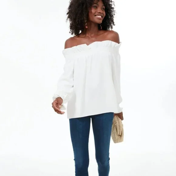 NWT Tuckernuck Marguerite White Off the Shoulder Blouse - Picture 2 of 14